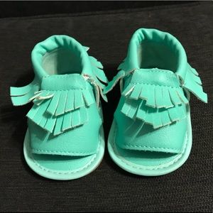 Baby Tiffany Blue Moccasins size 1 NEW!!